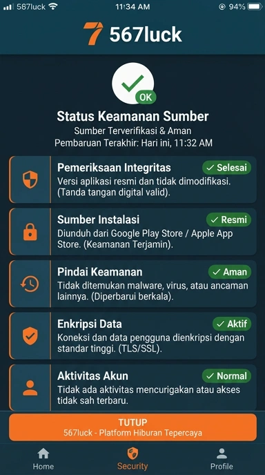 Tampilan kanal resmi 567luck