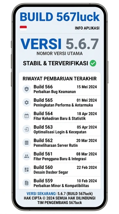 Tampilan riwayat versi 567luck
