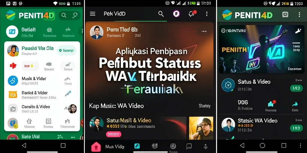 Antarmuka PENITI4D yang intuitif dan fitur lengkap untuk status WA video.