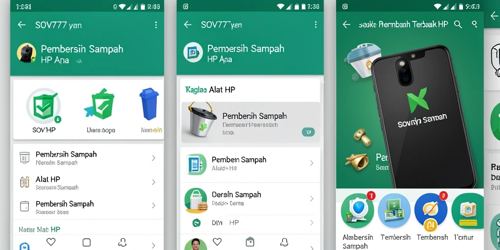 Tampilan antarmuka SOV777 yang sederhana dan fungsional untuk Pembersih Sampah